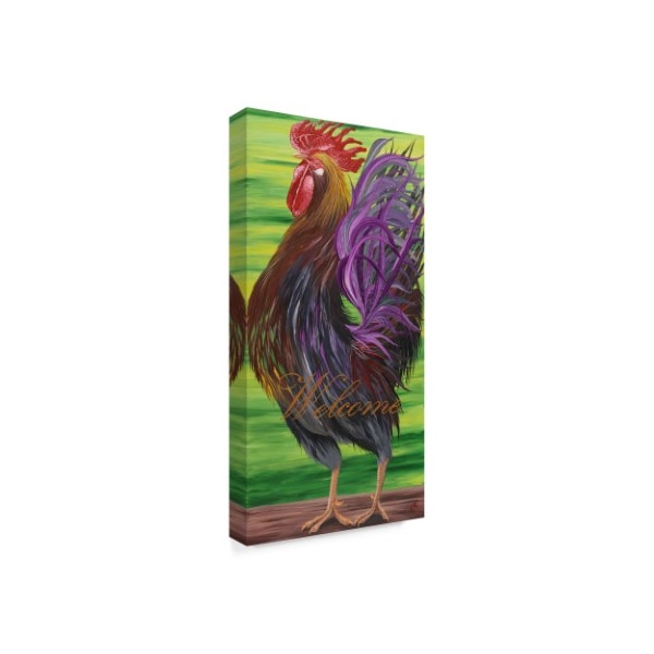 Gigi Begin 'Welcome Rooster' Canvas Art,12x24